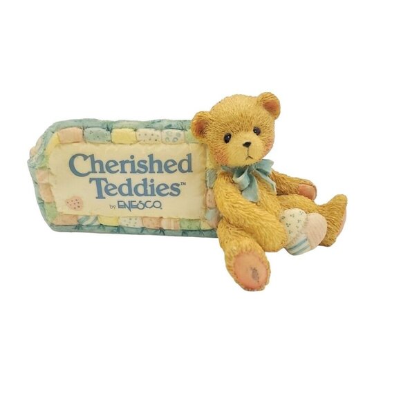 Cherished Teddies Enesco Plaque‎ Sign Bear Figurine 951005 Vintage 1991 - Picture 1 of 6